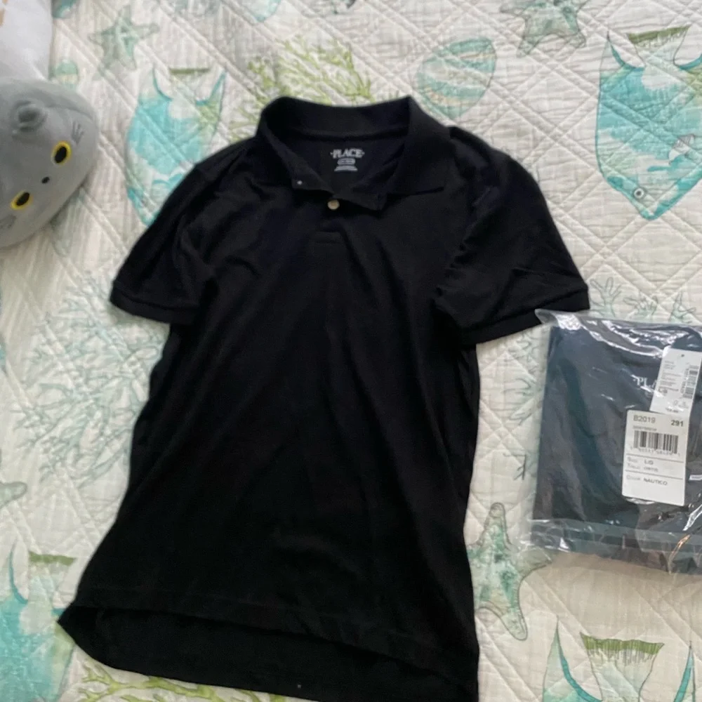 2 L size 10-12 Children's Place polos with light aqua shorts embroidered shorts - Picture 2 of 5